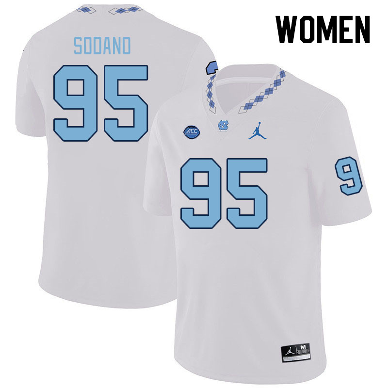 Women #95 Nicky Sodano North Carolina Tar Heels College Football Jerseys Stitched-White